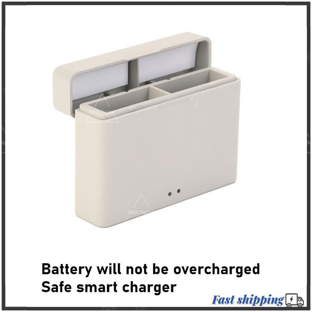 For Dji Action 5 Pro 2100mAh Rechargeable Li-ion Battery,Dual Slot Battery Charger Storage Box For Action 5 Pro Camera Accessory