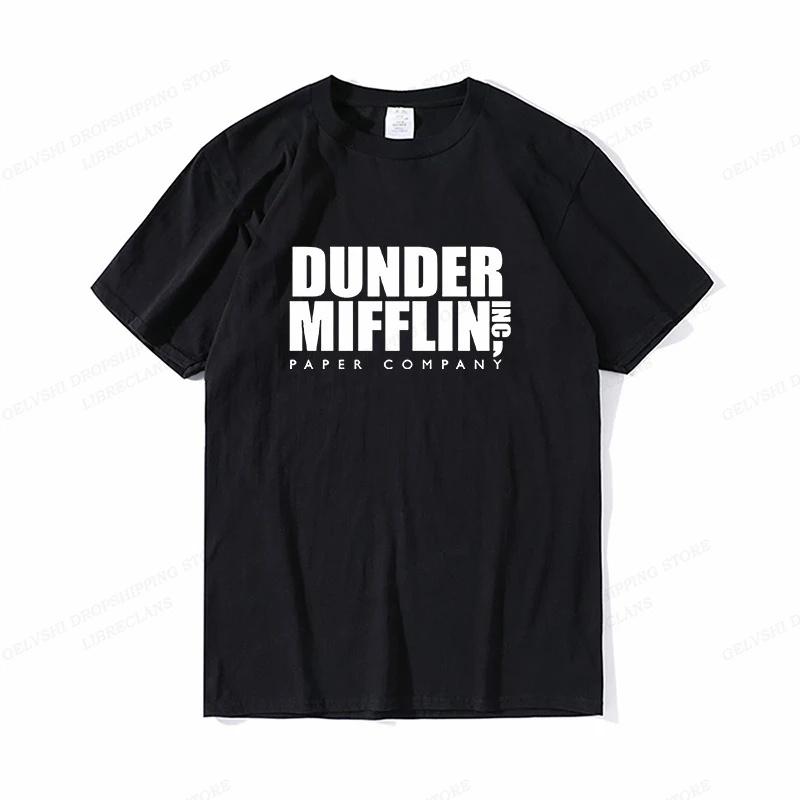 DUNDER MIFFLIN T Shirt Men Women Fashion Office Tops Tees O-Neck Cotton Letter Clothes EU Size Unisex Tops