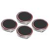 4PCS Car Wheel Centre Cap Cover Waterproof Aluminium Alloy Scratch Prevention Replacement for Fiat 500(Black Red )