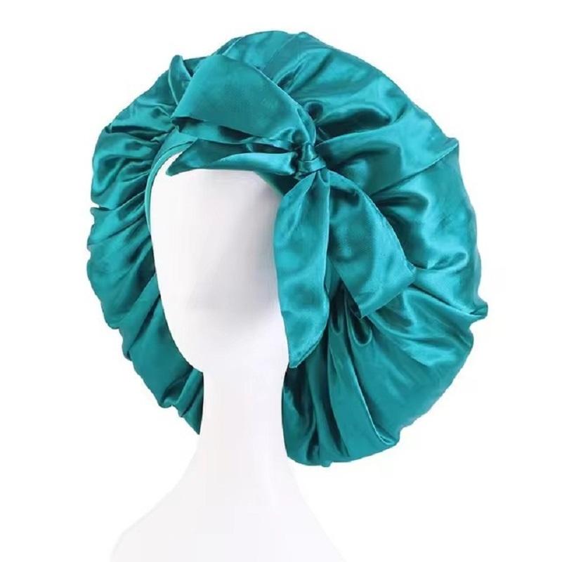 1pcs Silk Satin Sleeping Hat Women Satin Solid Night Hair Care Bonnet Nightcap For Women Men Unisex Cap Bonnet Shower Turban