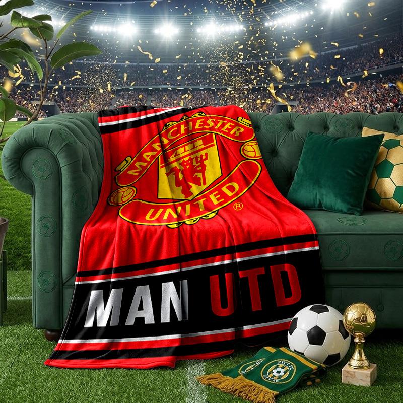 Man-chester Football Blanket Lightweight Ideal Bedding Blanket Perfect for Travel, Camping, Living Rooms, Offices, Sofas, Fan Christmas Gift