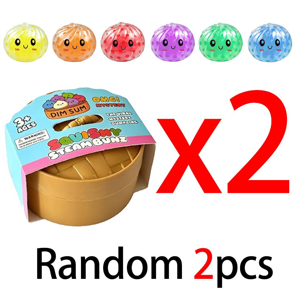 Glitter Dumpling Squishy With Box Dumplings Sensory Steamer Soft Tpr Dough Ball For Decompression Fidget Toy Stress Relief Gift