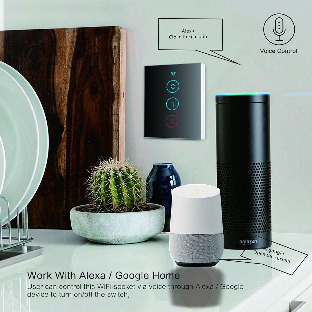 Graffiti Smart WiFi Curtain & Shutter Remote Switch with Touch & Alexa Voice Control