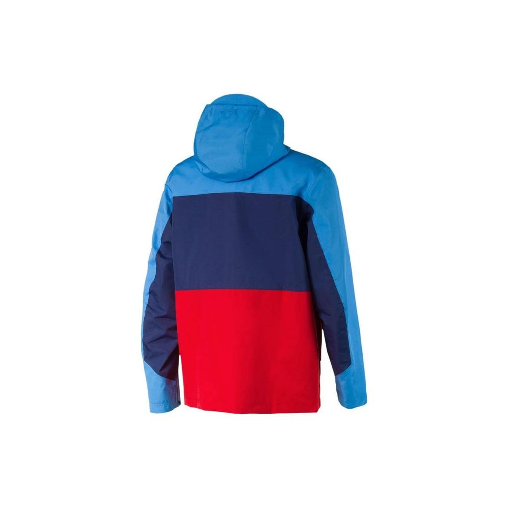 PUMA Color Block Logo Print Casual Hooded Zip Long Sleeve Jacket Men jackets Blue 596083-04