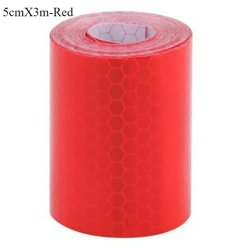 Car Reflective Warning Tape 5cm*3m Car Reflective Tape Safety Warning Car Decoration Sticker Color Grid Reflector