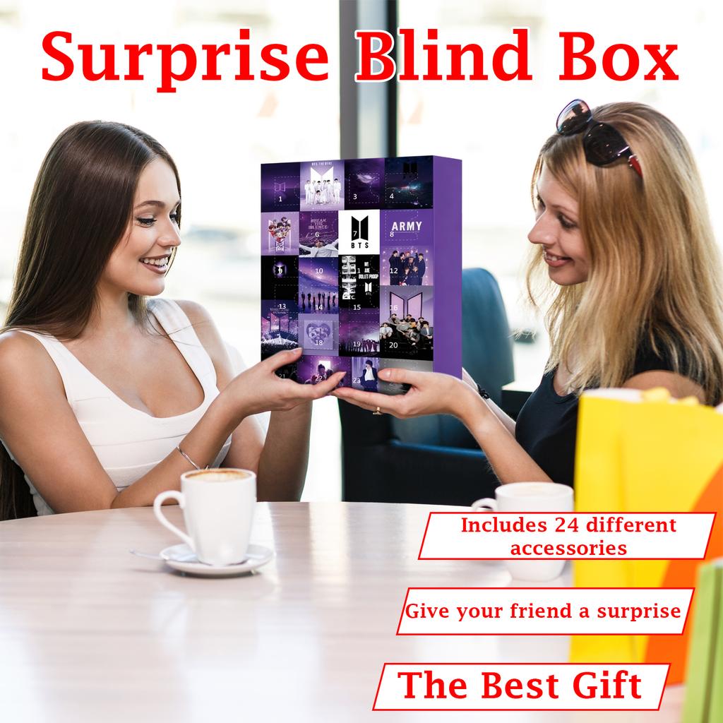 3D Flat Acrylic Mystery Box 24pcs Pendant With Airplane Box Funny Christmas Countdown Calendar