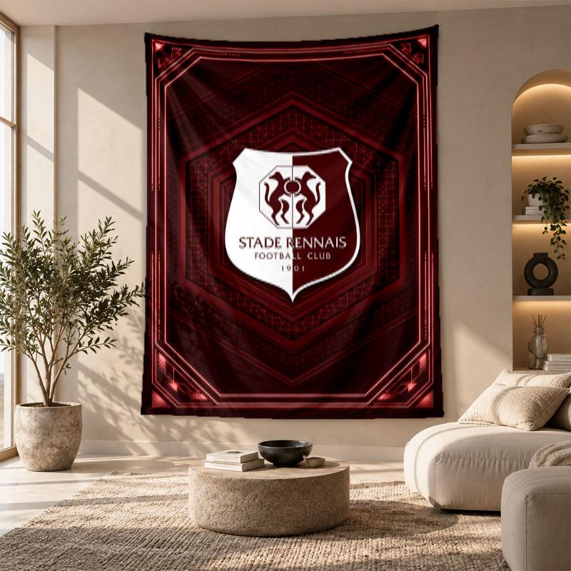 Decorative Tapestry,Stade Rennais FC Printed Wall Art, Lightweight Wall Hanging For Bedroom Background