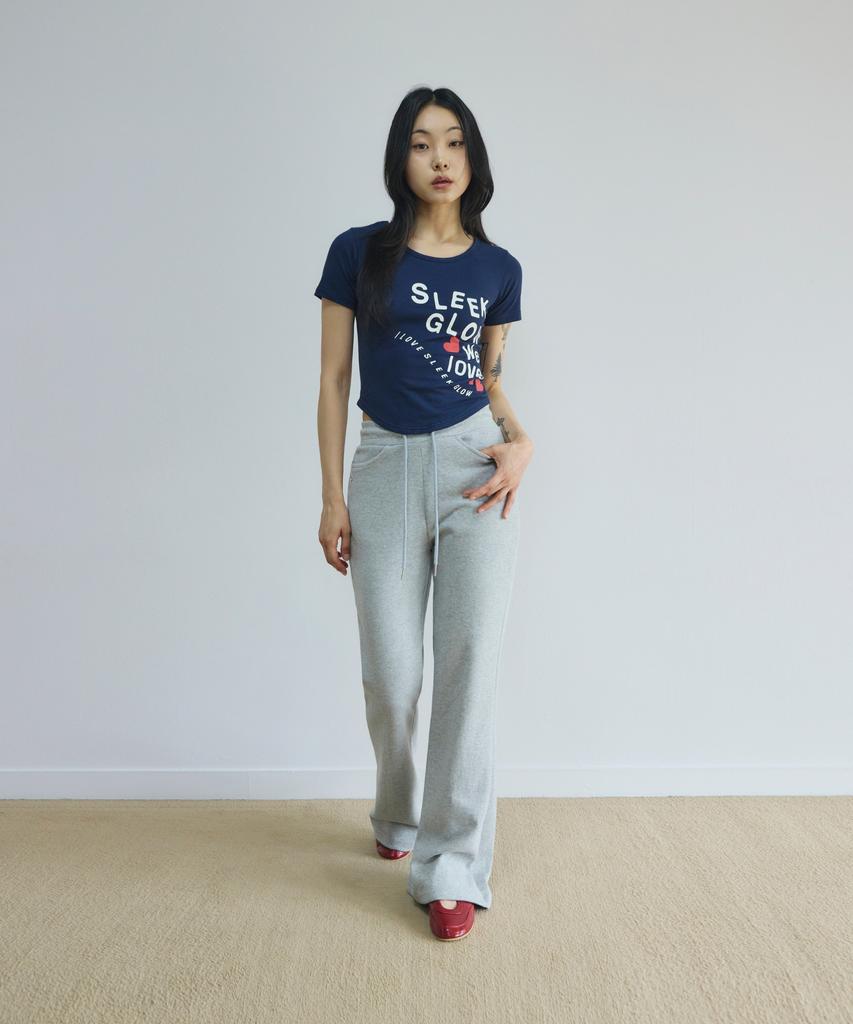 Seulliggeullou Bootcut Logo Training Pants [Gray]