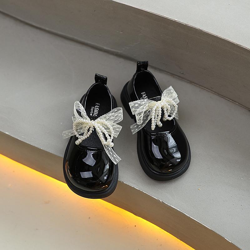 

Sweet Bowknot Girls Mary Jane Shoes New Lolita Lace Children Leather Shoes Wedding Party Kids Fashion Performance Princess Shoes 25