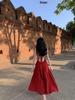 Dali Red Backless Slip Dress for Women - Perfect for Beach Vacations or Photoshoots