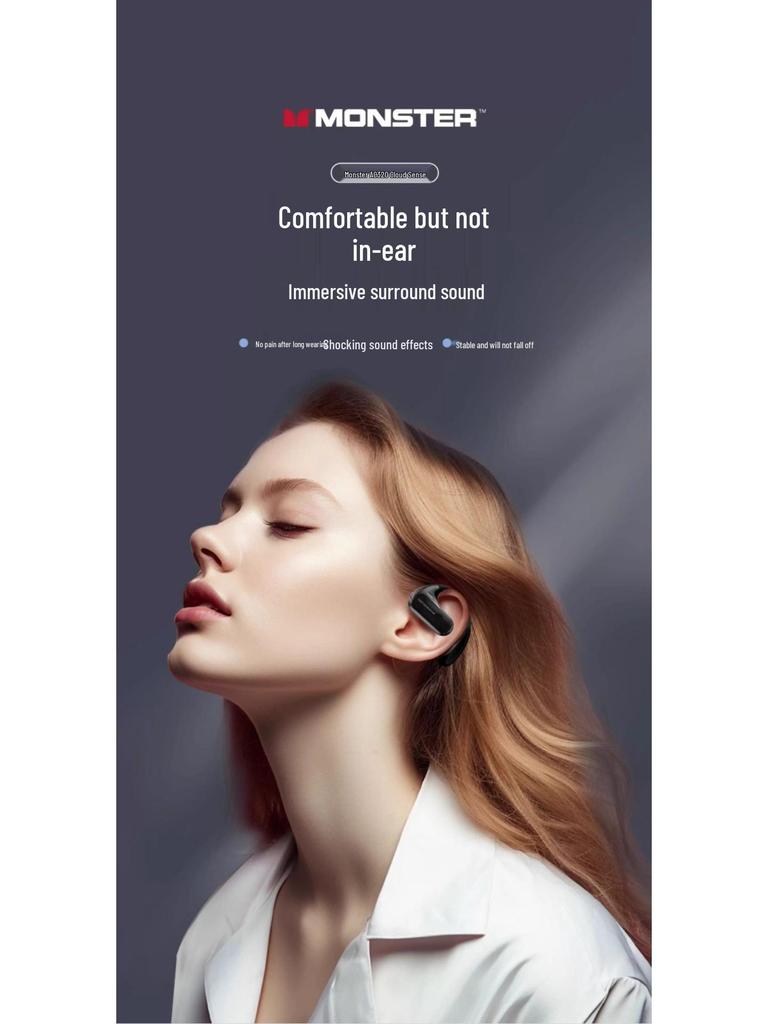 Monster AC320 Wireless Air Conduction Bluetooth Headphones