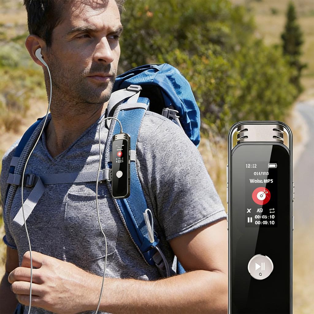 Voice Activated Recorder Type-C Rechargeable Audio Recorder with 7-Level Adjustable Voices Control for Lectures Meetings