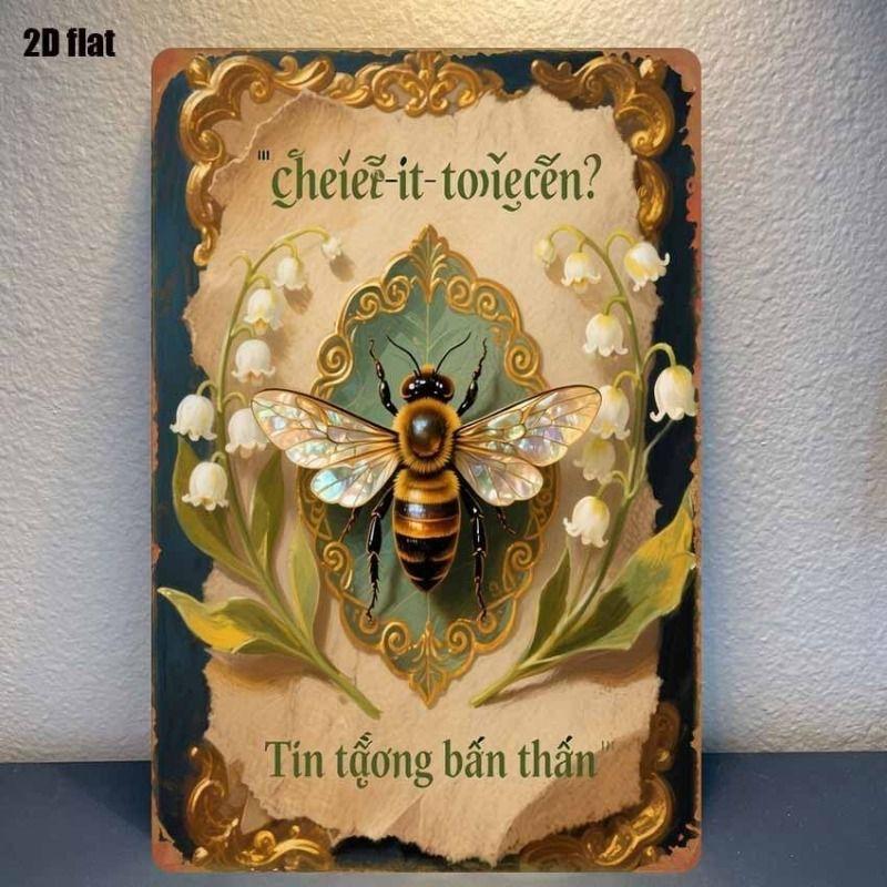 Vintage Metallwandkunstschild Biene Küchen Dekoration Kaffeebar Blechschild