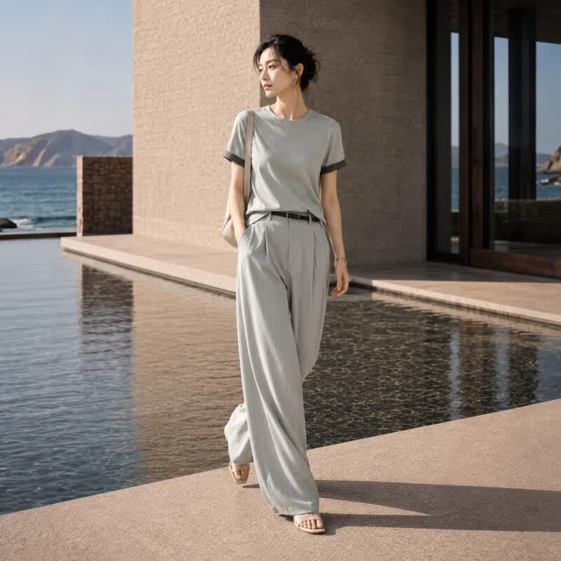 IHIMI Women s Mulberry Silk Linen Casual Set XL