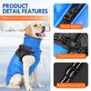 Winter Winddichte Hoher Kragen Flauschige Hundejacke Reflektierend Abschleppbar Outdoor Laufen Haustier Baumwollmantel mit Reißverschluss Designer Hundekleidung