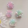 100Pcs Kawaii Luminous Rose Flowers Flatback Resin Cabochon Mini Flower Hair Bow Center DIY Embellishments for Scrapbook Phone
