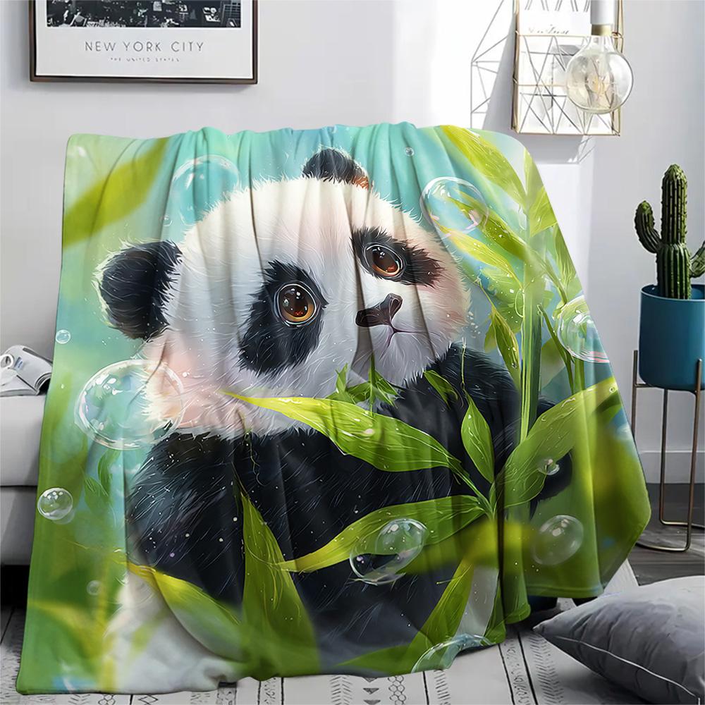Panda Print Flannel Blanket, High quality Comfortable for All Seasons, Home Decor, Warmth and Comfort, Perfect for Christmas Gifts