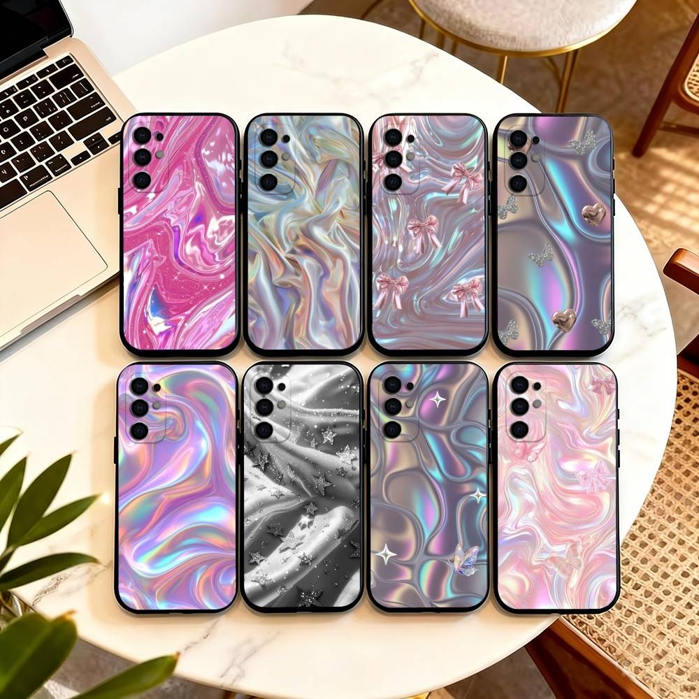 Folds T-Texture Phone Case For Samsung S25,S24,S21,S22,S23,S30,Ultra,S20,Plus,Fe,Lite,Note,10,Black Cover