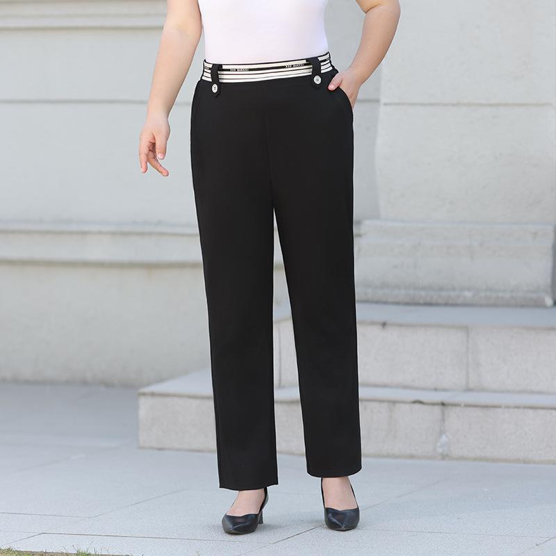 

Большие повседневные брюки Harlen Mom для детей с высокой талией, эластичные, утягивающие и универсальные 7XL чёрный