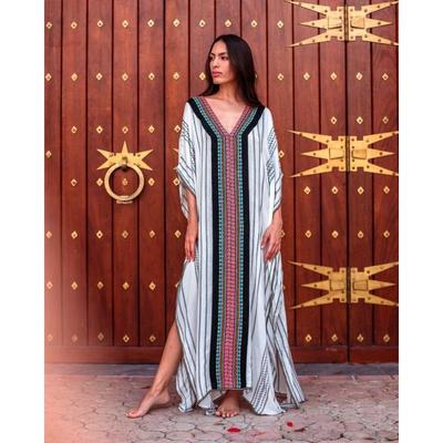 Women's Beach Cover Up Ethnic Positioning Printed Holiday Robe Bikini Sun Shirt