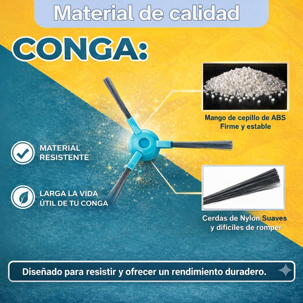 Replacement Accessories For Cecotec Conga 3090 3091 3092 Robot Vacuum Cleaner, HEPA Filter Mop Pad Main Brush Side Brush