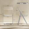 Foldable Chairs, Folding Chairs with Transparent Seat and Backrest, Heavy Duty Steel Frame, 47W x 48D x 75H cm, Clear