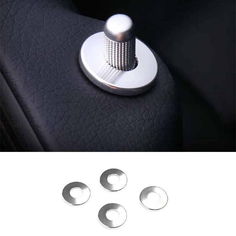 For Mercedes-Benz GLC 16-21 Aluminum Silver Inner Door Lock Down Bolt Ring Trim