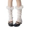 Cotton Knee High Ruffle Socks Candy Color Open Toe Socks All Match Sweet Leg Warmer  Summer