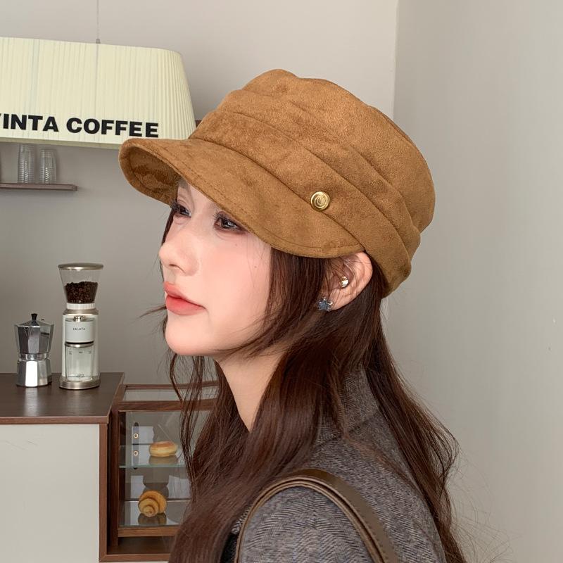 Retro Versatile Woolen Beret Showing Face Ducktongue Octagonal Hat Children'S Warm Windproof Newsboy Hat