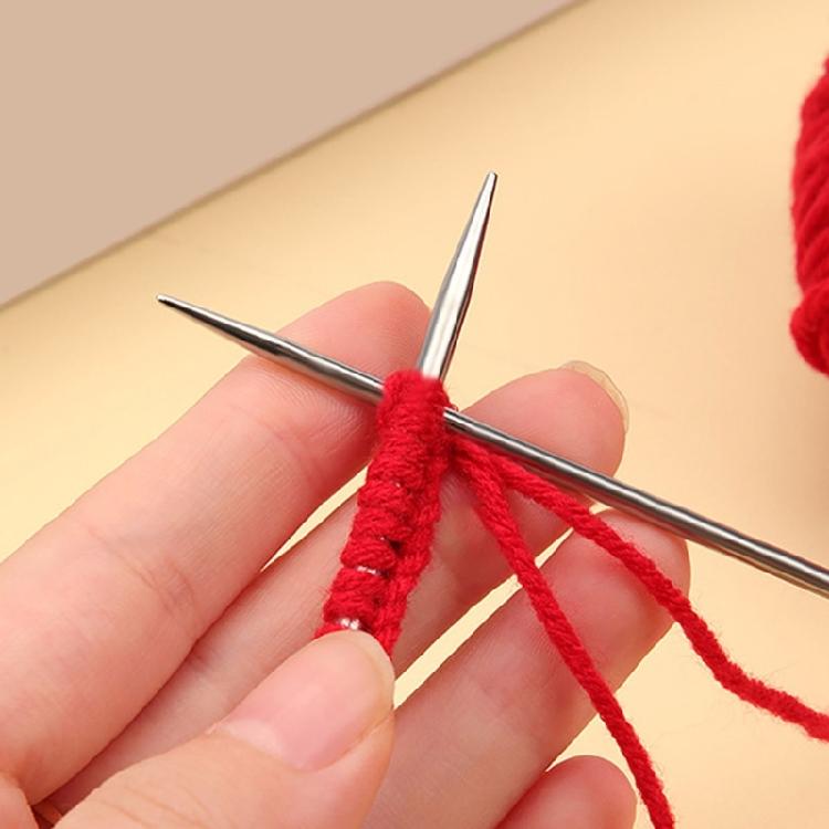 7Pcs Double Pointed and Single Pointed Knitting Needle Set Long Stainless Steel Straight Knitting Needle for Knitting