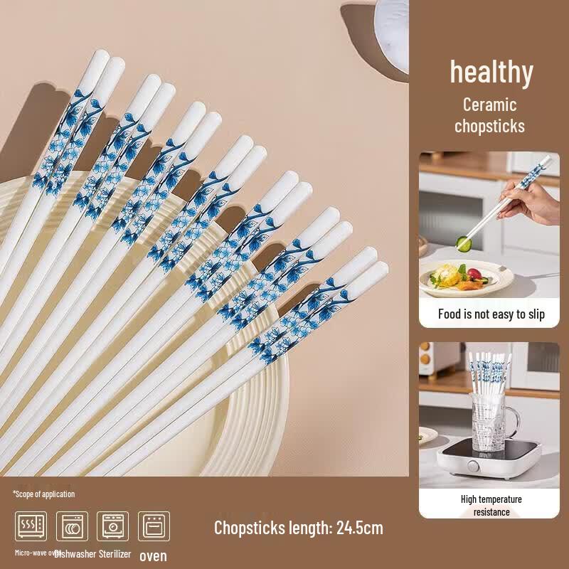 HANDUNYOU Blue & White Ceramic Chopsticks Set