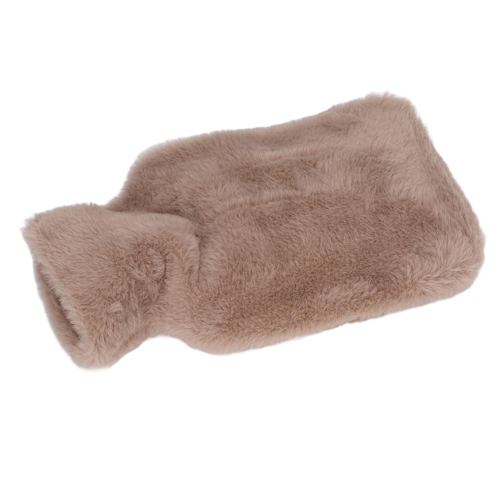 

Hot Water Bottle with Soft Plush Cover 1000ml Anti Scald Double Hand Insert Hot Water Bag for Hands