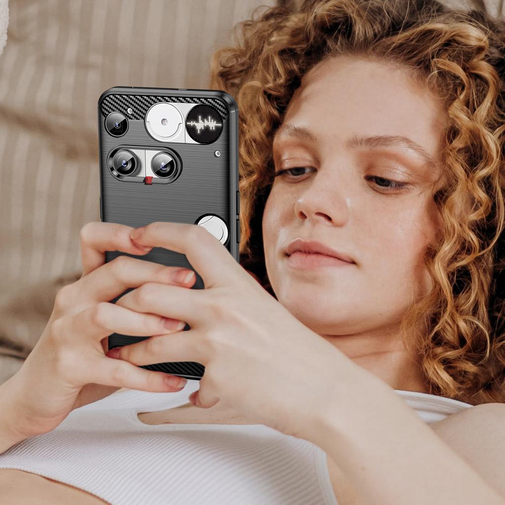 For Nothing Phone (3) 5G Case with Tempered Glass WANLONFENG LS Series Brushed Texture TPU Phone Cover