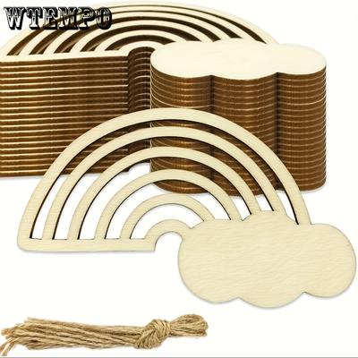 30 Stück Bastelausschnitte aus Holz für DIY-Projekte – perfekt für Weihnachtsfeier-Dekorationen, Schmuckherstellung und mehr