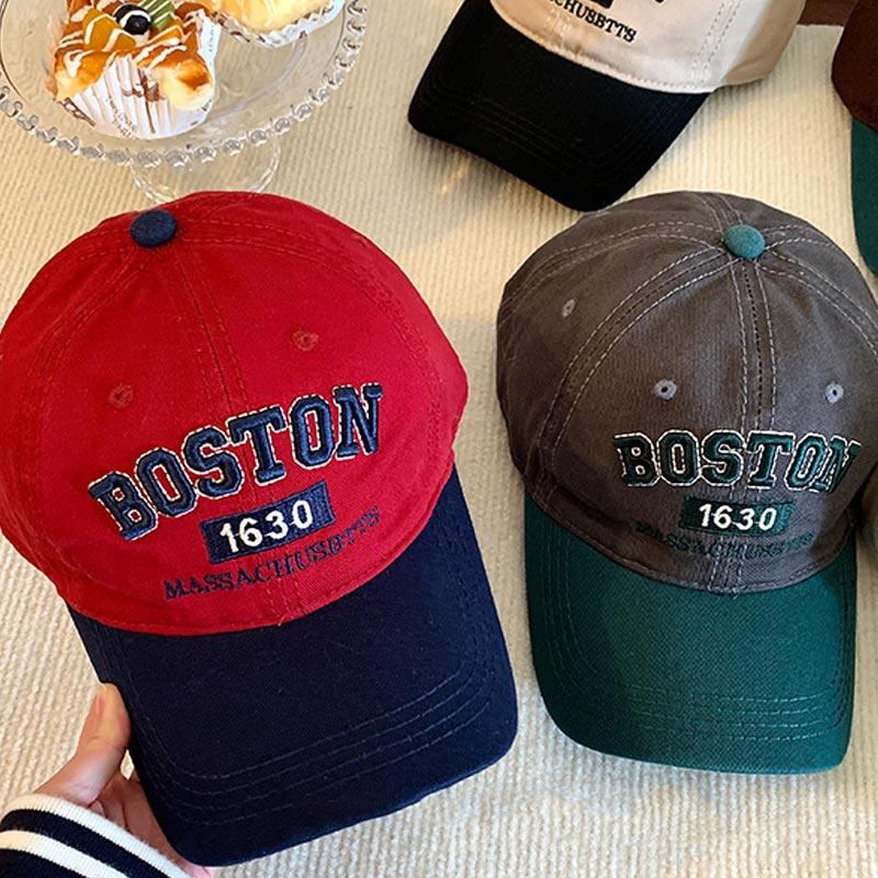 Cotton Baseball Cap Punk Letter Prints Embroidery Patchwork Peaked Hat Girls Outdoor Use Sportss Long Brim Sun Protection Hat Women Hip Hop