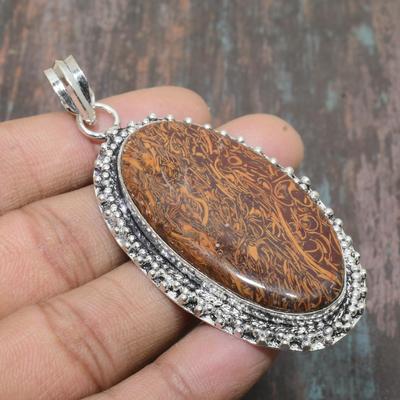 Prívesok z drahokamov Mariam Jasper ručne vyrobený z 925 mincového striebra pre ňu
