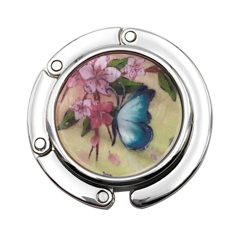 Kreativer runder Muschel Falt-Handtaschenhaken - Flacher Clip Aufhänger für Tischkante Taschenzubehör