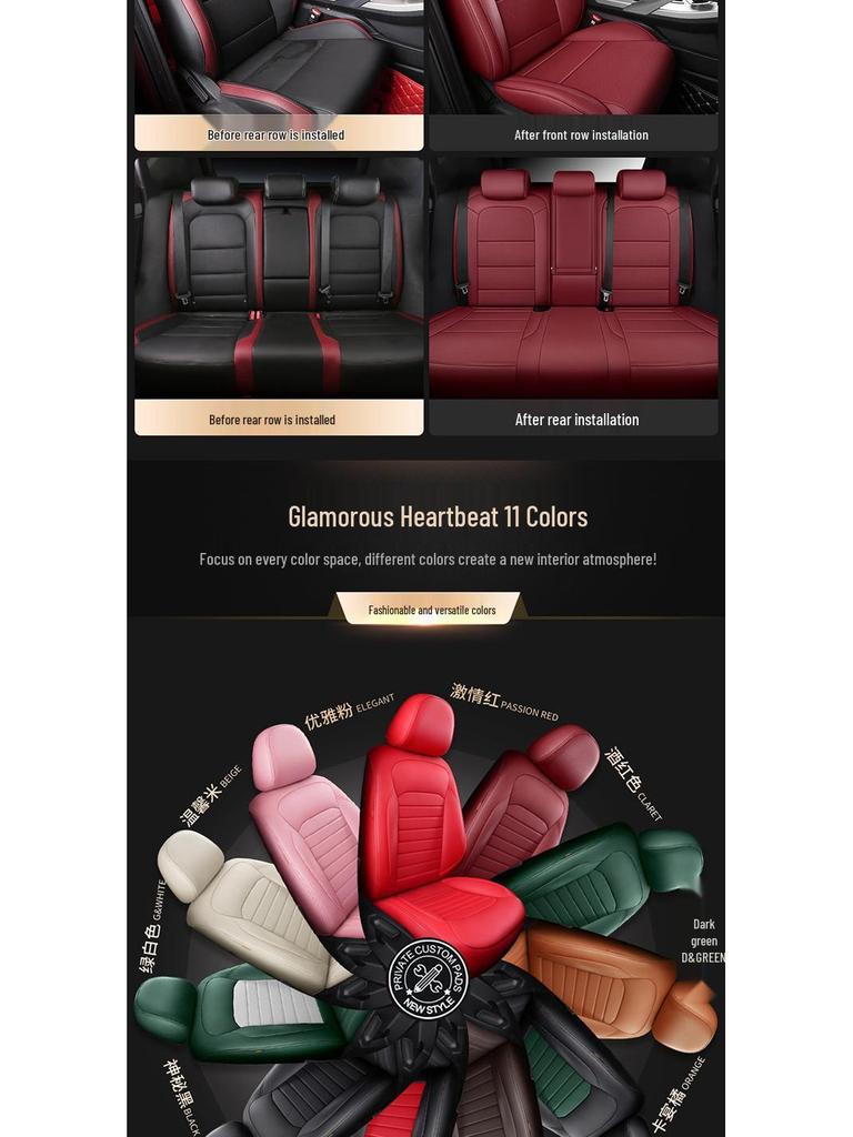 Custom Lingdu Car Seat Cover - All-Season, Wear-Resistant Leather, Full Wrap for Five-Seater.