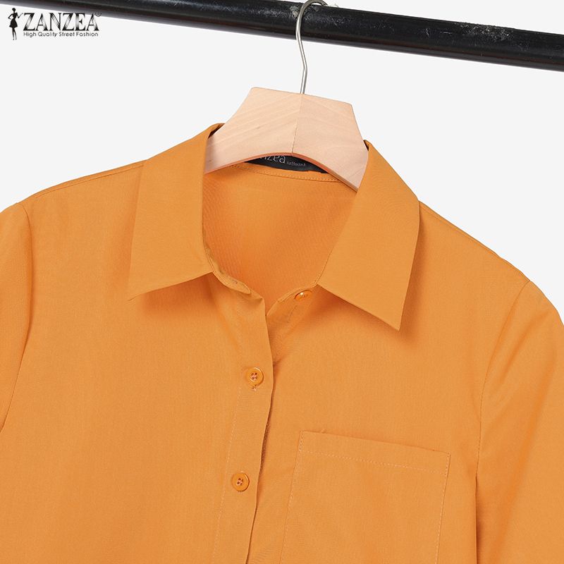 ZANZEA Damen Kurzarmbluse und Shorts Sommer Zweiteiliges Anzug-Set