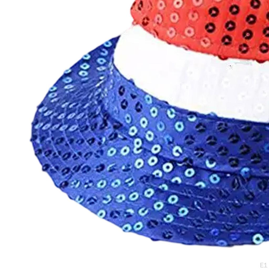 Hut zum 4. Juli Bequem Stilvoll Glänzend Disco-Kappe Ausgefallen Party Pailletten Fedora