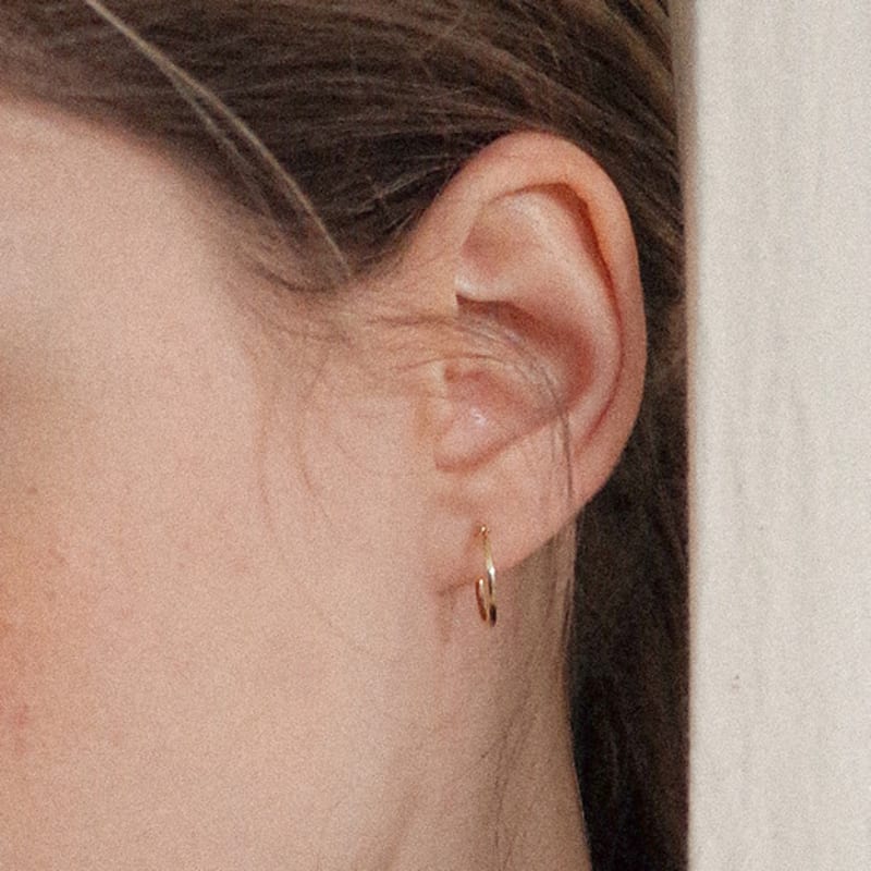 BAEK WOL Thin Classic Hoops 14k Gold