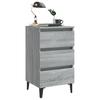 Nightstand with Metal Legs Grey Sonoma 40x35x69 cm