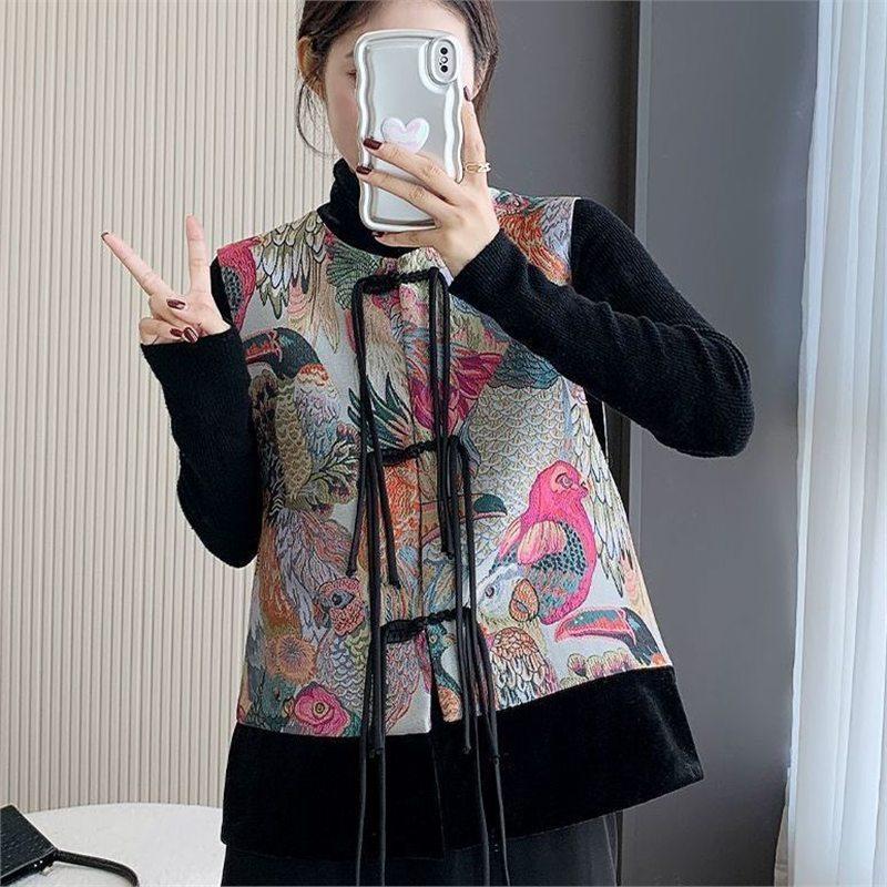Weste Jacquard Bestickte Weste Reiche Frau Weste Ankola Rot Guochao Oberteil Weste