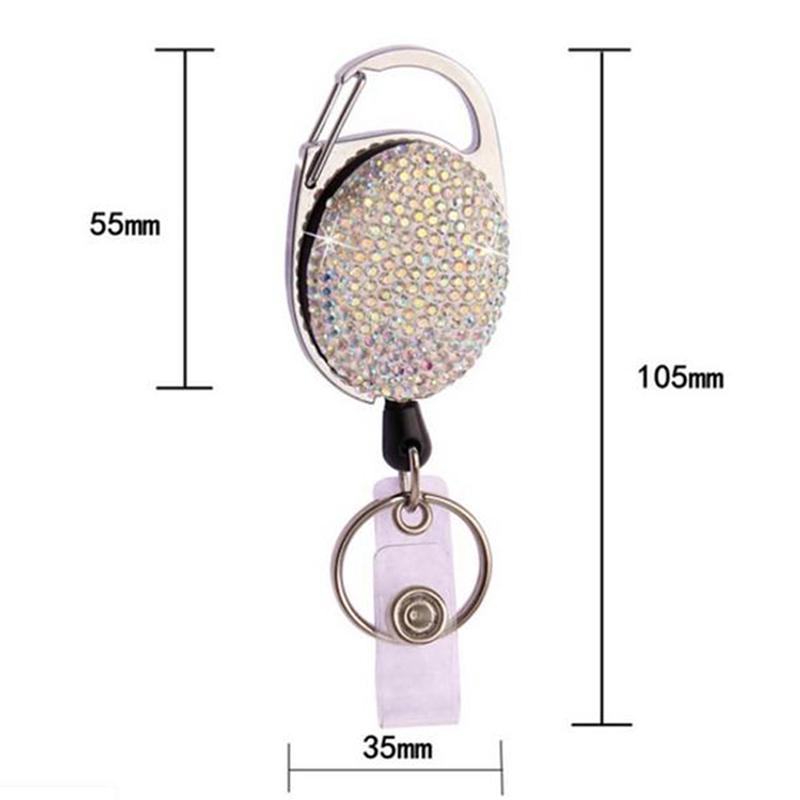 Retractable Keychain Badge Reel Clip Name Id Card Belt Keyring Bag Chain Clip