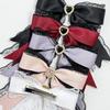 Set of 2 White Lace Ribbon Clips with Heart Jeweled Ribbons, Lolita, Dreamy Kawaii, Gothic Lolita Hair Clips, Hairpins, Hair Accessories [Used]
