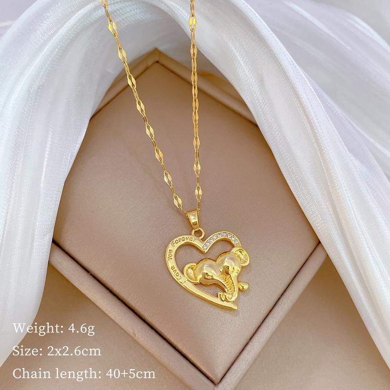 

Love Object Zircon Light Luxury Temperament Gorgeous Full Diamond Necklace Female Versatile Collarbone Chain Titanium Steel Chain