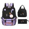 Crazy Animal City Clear And Sweet Printed Student School Bag Women'S Backpack Fashion Women'S Bag Three-Piece Set