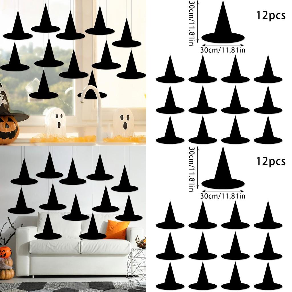 Halloween Witch Hat Paper Party Decor For Festive Scene Setting 12 Pack