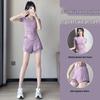 Women's Summer 2025 Slim Fit Ice Silk Sportswear Set: Quick-Dry Top & Fitness Shorts