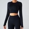 Yoga Clothes Suit Women's 2023 New Arrival Fall and Winter Tight Long Sleeves Fitness Clothes Tops Fancy Bright Color Sports Quick-Drying